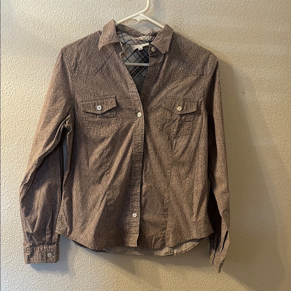 Roper Brown Casual Button Down Shirt Long Sleeve